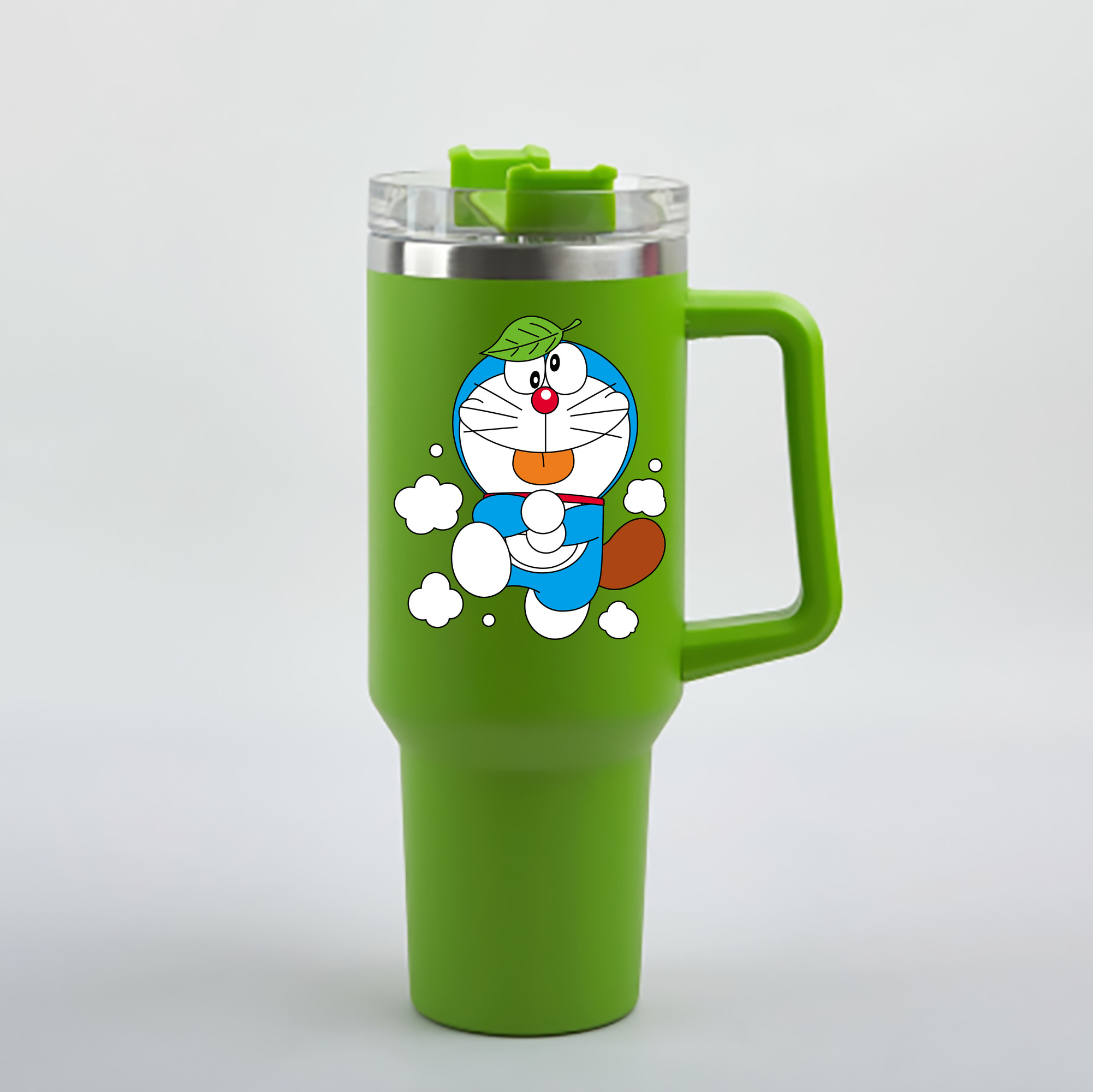 （画像用） ドラえもん Doraemon 1200mL車用タンブラー - クリスタルステッカー（プラスチックストロー付き）